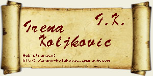 Irena Koljković vizit kartica